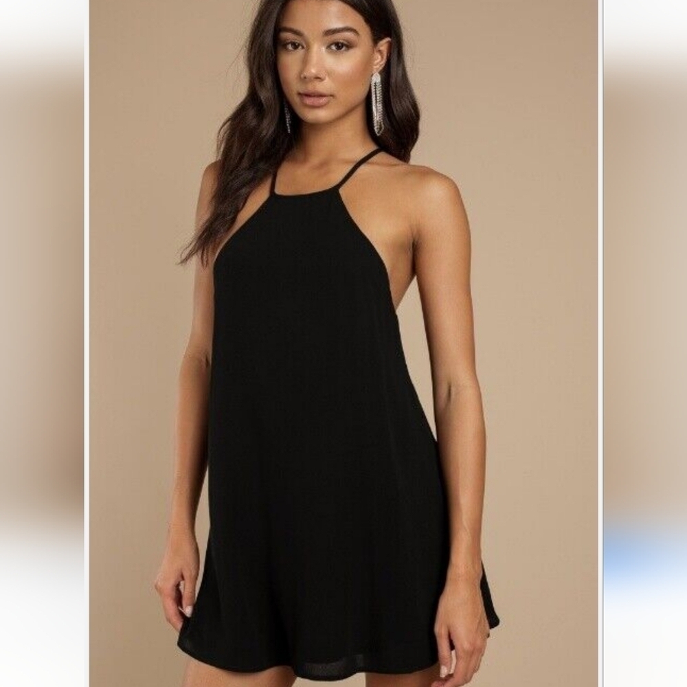 TOBI Little Thrills shift dress mini black. Size medium